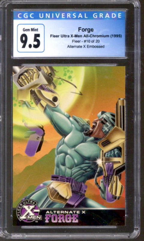 1995 Forge Fleer Ultra X-Men All-Chromium Fleer #10/20 Alternate X Embossed CGC 9.5 *4149735088*