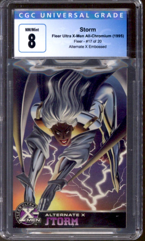 1995 Storm Fleer Ultra X-Men All-Chromium Fleer #17/20 Alternate X Embossed CGC 8.0 *4149735089*