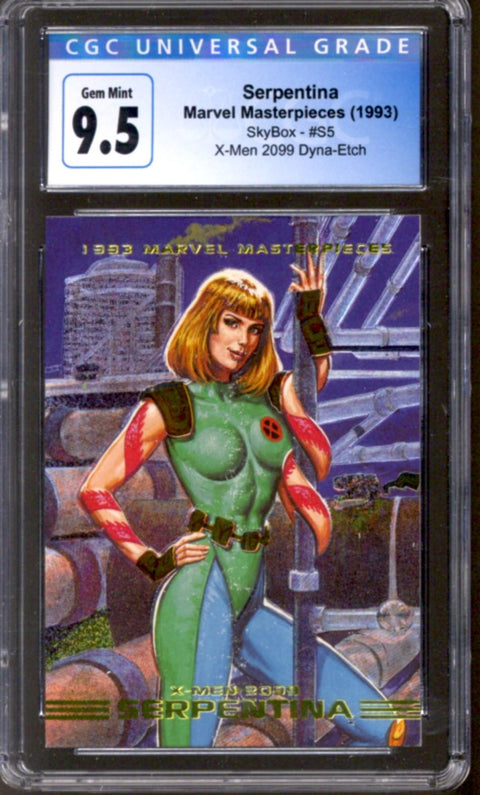 1993 Serpentina Marvel Masterpieces SkyBox #S5 X-Men 2099 Dyna-Etch CGC 9.5 *4149735109*