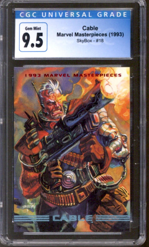 1993 Cable Marvel Masterpieces Skybox #18 CGC 9.5 *4149735150*