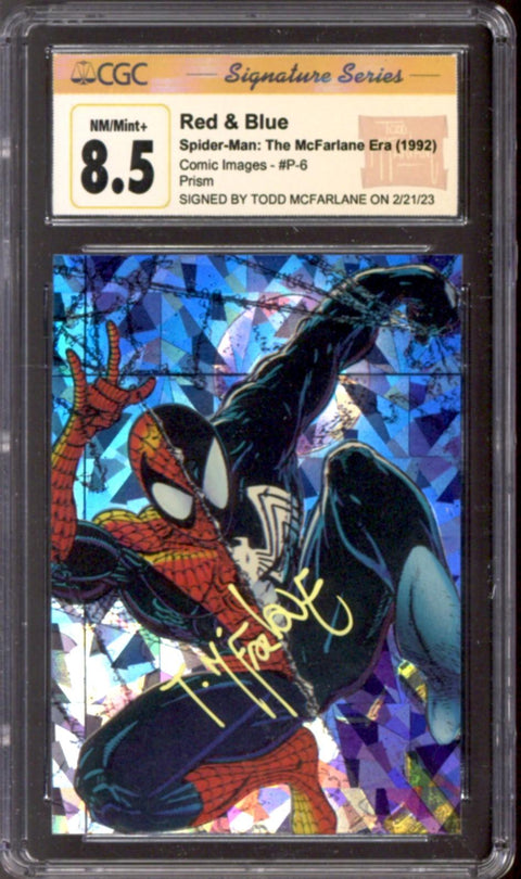 1992 Red & Blue Spider-Man: The McFarlane Era Comic Images #P-6 CGC 8.5 *4162560002* Signed by Todd McFarlane