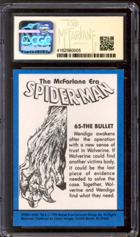 1992 The Bullet (Wolverine) Spider-Man: The McFarlane Era Comic Images #65 CGC 9.0 Signed By Todd McFarlane *4162560005*