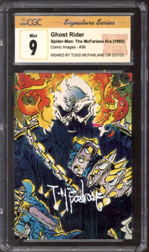 1992 Ghost Rider Spider-Man: The McFarlane Era Comic Images #36 CGC 9.0 Signed By Todd McFarlane *4163192001*