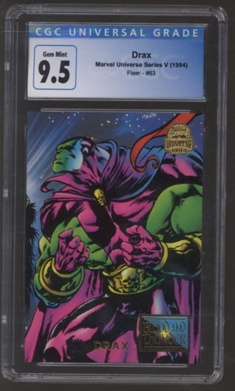 1994 Drax Marvel Universe Series V Fleer #63 CGC 9.5 *4175734077*