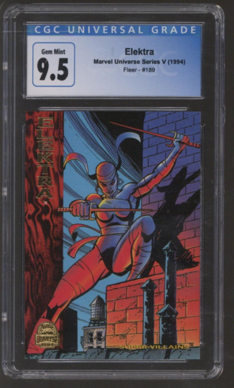 1994 Elektra Marvel Universe Series V Fleer #189 CGC 9.5 *4175734206*