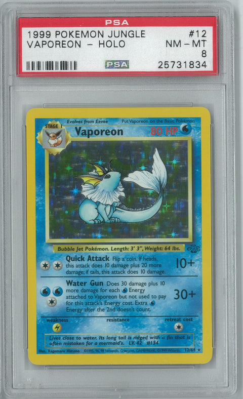 Pokemon Jungle Vaporeon 12/64 PSA 8