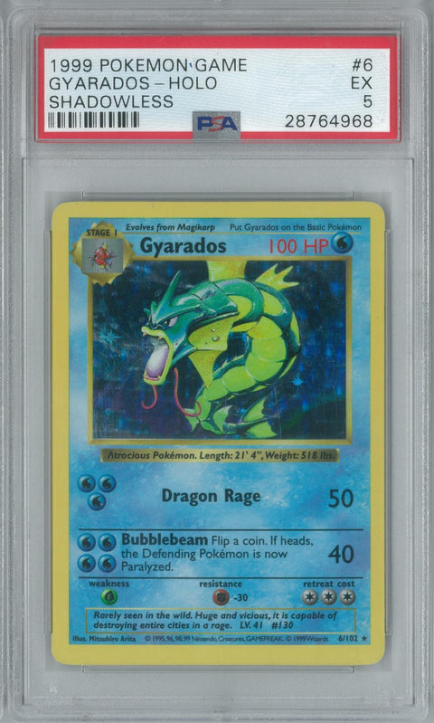 Pokemon Base Set Shadowless Gyarados 6/102 PSA 5