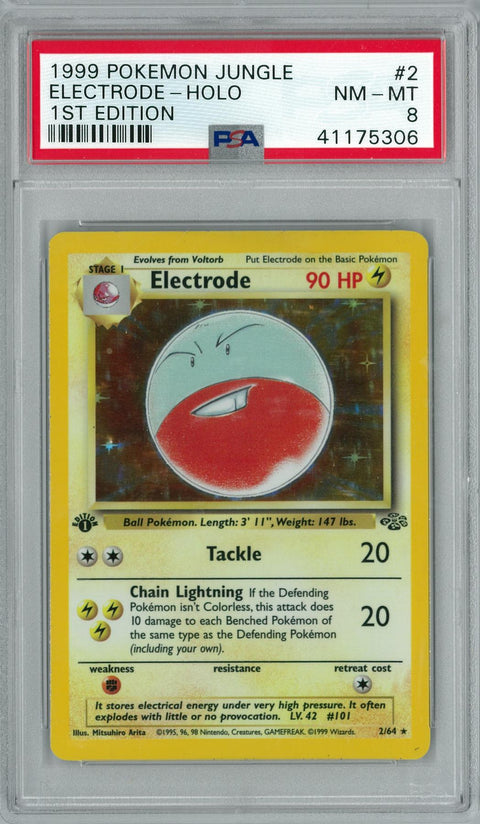 Pokemon Jungle 1st Edition Electrode 2/64 PSA 8