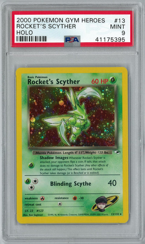 Pokemon Gym Heroes Rocket's Scyther 13/132 PSA 9