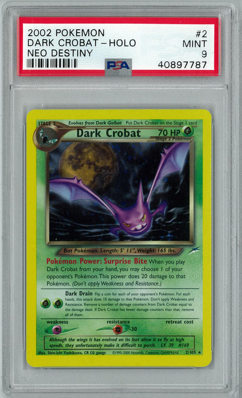 Pokemon Neo Destiny Dark Crobat 2/105 PSA 9