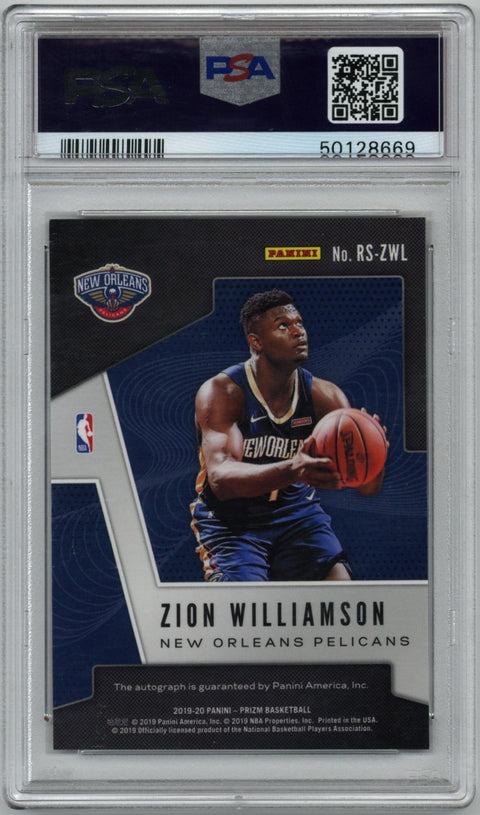 2019/20 Panini Prizm Zion Williamson Auto Card #RS-ZWL PSA 9