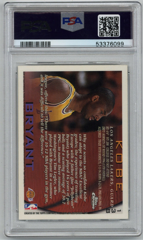 1996 Topps Chrome Kobe Bryant #138 PSA 8