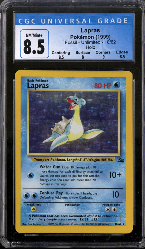 Pokemon Fossil Lapras 10/62 CGC 8.5