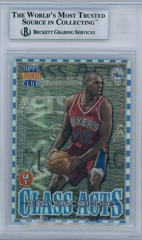 1996/97 Topps Basketball Stadium Club #1 Michael Jordan Class Acts Stackhouse Refractor BGS 9