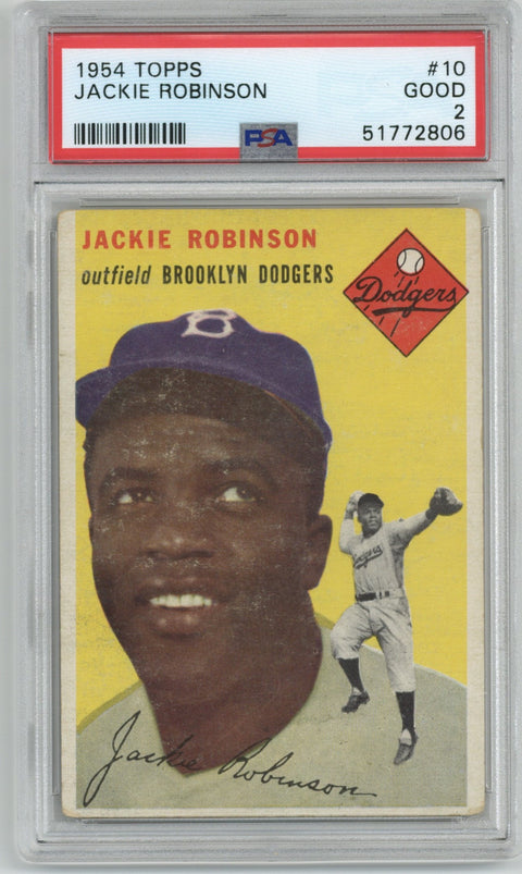 1954 Topps #10 Jackie Robinson PSA 2