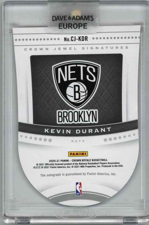 2020/21 Panini Crown Royale Kevin Durant Die Cut Auto Card 08/49