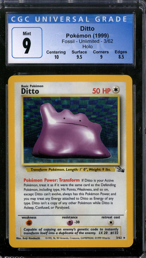 Pokemon Fossil Ditto 3/62 CGC 9