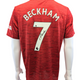 David Beckham #7 Autographed 2020/21 Manchester United Adidas Red Jersey