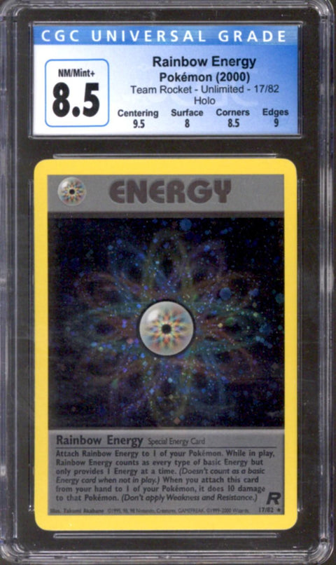 Pokemon Team Rocket Rainbow Energy 17/82 CGC 8.5