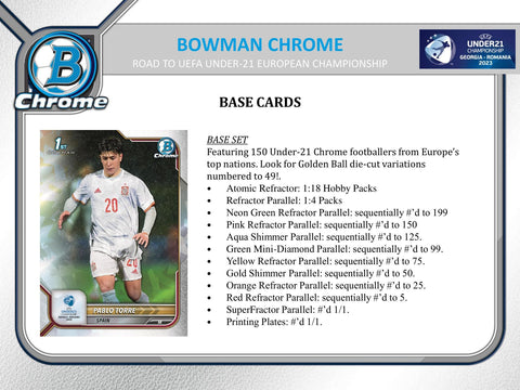 2022 Bowman Chrome Road to UEFA Under-21 European Championship Soccer Hobby