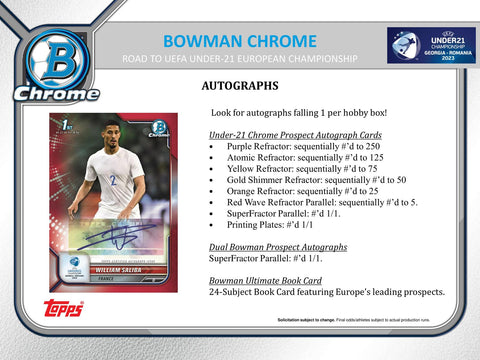 2022 Bowman Chrome Road to UEFA Under-21 European Championship Soccer Hobby