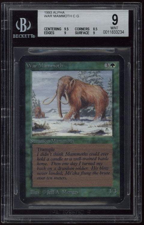 1993 Magic the Gathering Alpha War Mammoth BGS 9