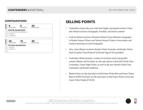 2022/23 Panini Contenders Basketball 5-Pack Blaster