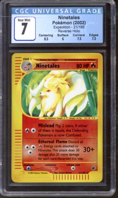 Pokemon Expedition Reverse Foil Ninetales 21/165 CGC 7