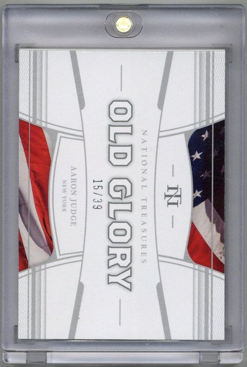 2022 Panini National Treasures Old Glory Aaron Judge Auto Booklet #OG-AJ 15/39