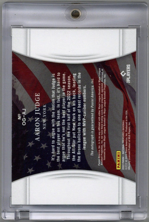 2022 Panini National Treasures Old Glory Aaron Judge Auto Booklet #OG-AJ 15/39