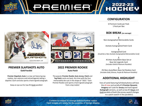 2022/23 Upper Deck Premier Hockey Hobby