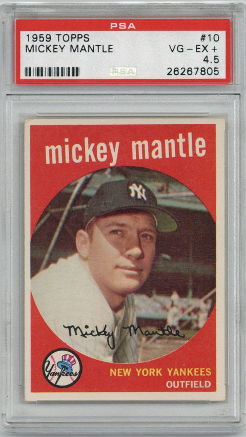 1959 topps #10 Mickey Mantle PSA 4.5