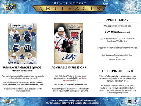 2023/24 Upper Deck Artifacts Hockey Hobby