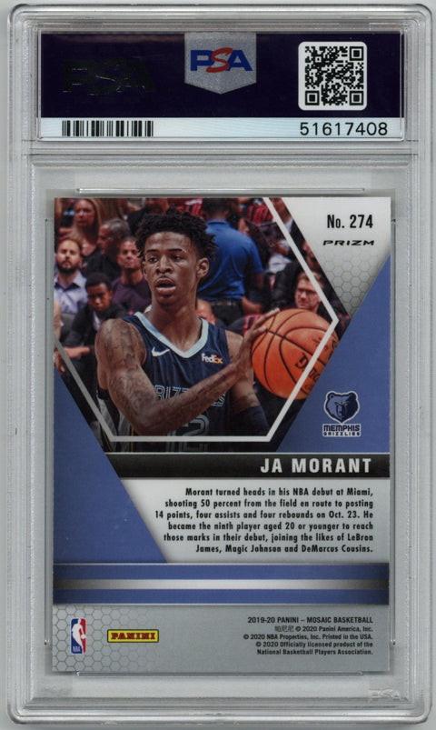 2019 Panini Mosaic Genesis Ja Morant Card #274 PSA 10