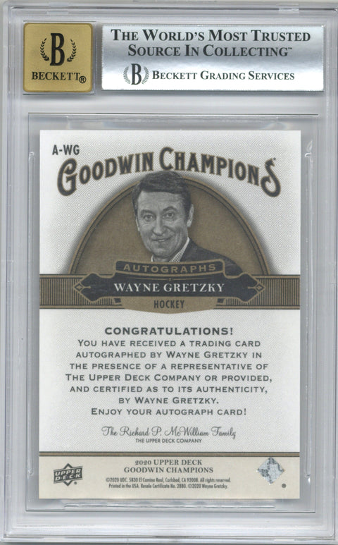 2020 Upper Deck Goodwin Champions Wayne Gretzky Auto Card #A-WG BGS 9