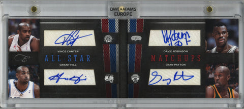 2011 Panini All Star Matchups Carter/Robinson/Hill/Payton Quad Auto Card #3 03/25