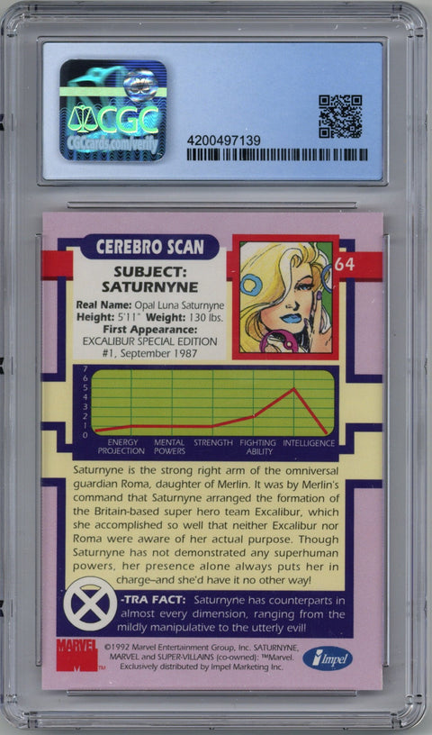1992 Saturnyne X-Men Series I Impel #64 CGC 9.0 *4200497139*