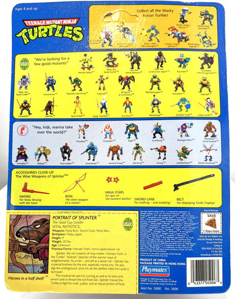 1988 Teenage Mutant Ninja Turtles Splinter MOC Unpunched