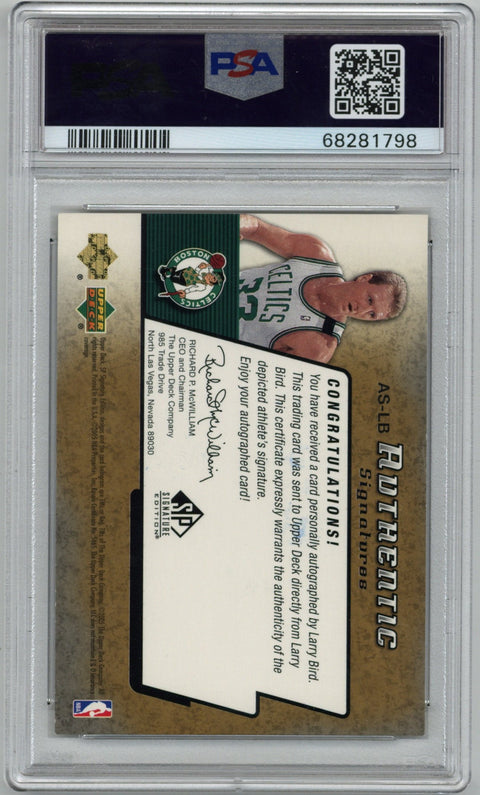 2004 SP Signature Larry Bird Gold Auto Card #AS-LB 07/10 PSA 7