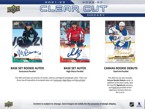 2022/23 Upper Deck Clear Cut Hockey Hobby