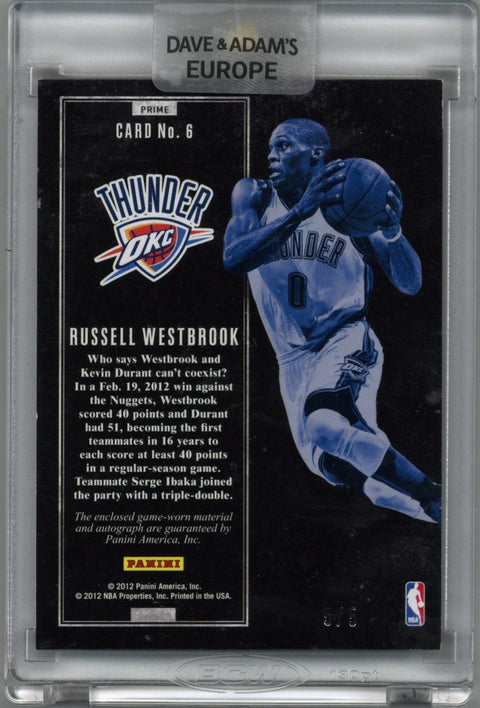 2011/12 Panini Limited Russell Westbrook Patch Auto Card #6 5/5