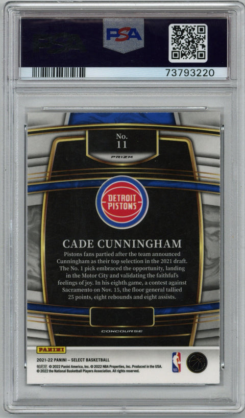 2020/21 Panini Select Cade Cunningham Tiger Prizm PSA 9