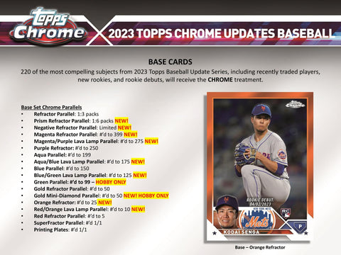 2023 Topps Chrome Update Series Baseball Hobby