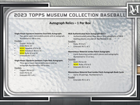 2023 Topps Museum Collection Baseball Hobby