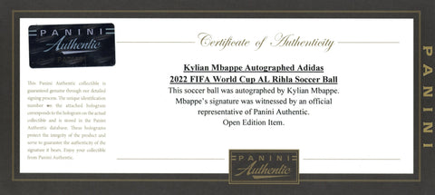 Kylian Mbappe Autographed Adidas 2022 FIFA World Cup AL Rihla Soccer Ball