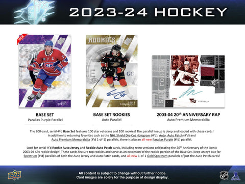 2023/24 Upper Deck SPx Hockey Hobby