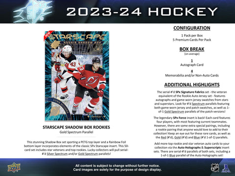 2023/24 Upper Deck SPx Hockey Hobby