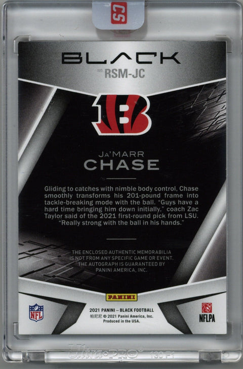2021 Panini Black Jamarr Chase swoosh patch auto #RSM-JC 5/5