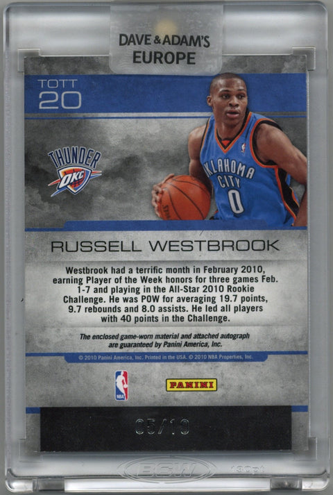 2009/10 Panini Absolute Memorabilia Russell Westbrook Tools of the Trade Patch Auto Card #20 05/10