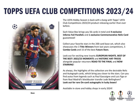 2023/24 Topps UEFA Club Competitions Soccer 7-Pack Blaster